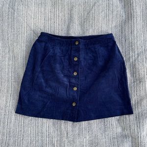 OLD NAVY Blue Corduroy Button Down Skirt